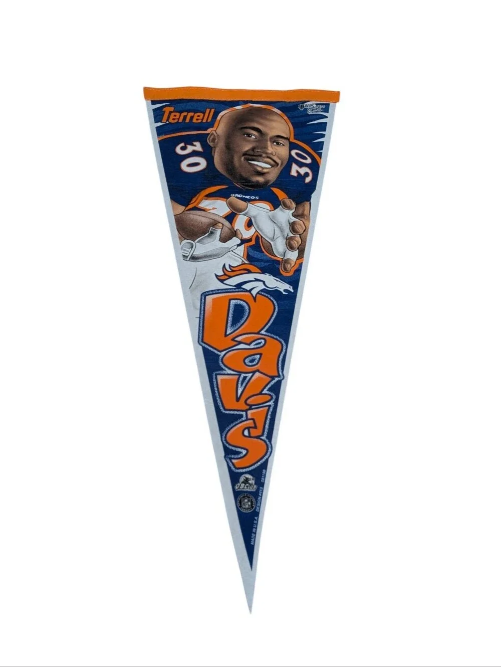 Vintage Terrell Davis Denver Broncos NFL Pennant